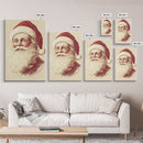 Sainta Clause Painting Canvas Print - Framed Canvas - Minimalist Christmas Art - Boho Christmas Art - Rustic Christmas Art