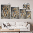 Tiger On The Hunt Framed Canvas Print, Framed Wall Art, Statement Piece, Gift For Him, Father's Day Gift, Tiger Oil Painting