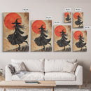It's All Downhill From Here, Framed Canvas Print, Wabi Sabi Witch Decor, Witch Painting, Witchy Gift, Witchy Home Decor