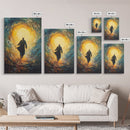 Bahai Wall Art Framed Canvas Print, Retro Abstract Wall Art