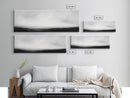 The Sea is Calm Panoramic Canvas Print, Seascape Painting, Black and White Nautical Art, Moody Decor, Muted Art, Subdued Art