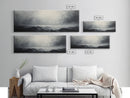 A storm rolls in over the ocean, framed canvas print - wood framed wall art - seascape painting - ocean painting