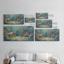 Above Mantle Christmas Wall Art, Framed Canvas Print, Cabin Art, Wall Art For Cabin, Winter Landscape Painting, Winter Themed Home Decor