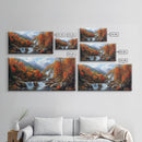 Waterfall In The Forest, Framed Canvas Print, Ready To Hang Art, Wood Frame, Landscape Oil Painting, Mountain Painting, Forest Painting