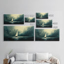 Sailing Through The Storm - Framed Canvas Print - Nautical Home Decor - Sailboat Painting - Sailing Painting - Nautical Seascapes Art