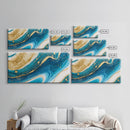 Blue, White and Gold Marble Canvas Print - Marble Painting - Centerpiece Wall Art - Statement Piece - Bold Artwork - Trendy Art - Abstract Art