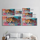Pop Art Cheetah Painting Print, Wood Framed Art, Canvas Art, Cheetah Print, Cheetah Art, Preppy Decor, Girl's Room Art