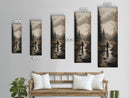 Fly fishing painting outdoor adventure framed canvas print, rustic wall art, serene river scene, nature-themed decor, great gift idea