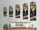Realistic Martini Glass with Olives, Classic Cocktail Art, Bar Scene Canvas Print, Retro Kitchen Decor, Olive Martini Painting
