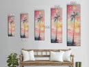 Palm Tree at Sunset Framed Canvas Print, Coastal Oil Painting, Coastal Decor, Tall Narrow Art, Accent Piece Wall Art, Coastal Landscape Art