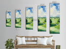 Scenic Golf Art Canvas Print Watercolor Farmhouse Art Above Sofa Wall Art Living Room Art Bedroom Art Vertical Wall Art Rustic Decor Gift