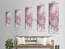 Makeup Brushes Canvas Print - Pink Abstract Art of Beauty Tools, Feminine Wall Art, Gift Idea for Her, Minimalist Room Decor
