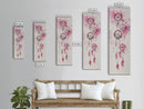 Dreamcatcher Pink Feathers Framed Canvas Print Boho Wall Art Minimalist Long Narrow Art Bedroom Decor Vertical Dorm Wall Art