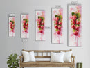Strawberries Watercolor Painting Framed Canvas Print, Whimsical Kitchen Art, Pink Fruit Rustic Vertical Wall Art, Gift Idea