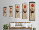 Red Sun Brain Framed Canvas Print, Abstract Science Wall Art, Moody Therapy Artwork, Vertical Wabi Sabi Decor, Living Room Art