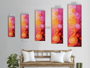Abstract Pink Orange Swirl Framed Canvas Print, Vertical Skinny Art, Light Pink Dorm Wall Art, Minimalist Modern Art Decor