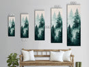 Misty Pine Forest Canvas Print Rustic Wall Art Sage Green Wall Art Bedroom or Living Room Forest Landscape Wabi Sabi Piece