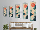 Tropical Sunset Coastal Landscape Framed Canvas Print | Nautical Wall Art | Coastal Painting | Nautical Decor | Gift Idea Her | Vertical Art