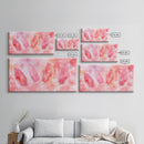 Soft Pink Feathers Canvas Print Whimsical Art Light Pink Wall Art Skinny Wall Art Minimalist Art Above Sofa Rustic Decor