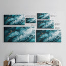 Abstract Teal Fluid Art Canvas Print, Coastal Wall Art, Teal Wall Art, Nautical Decor, Moody Art, Coastal Decor, Living Room Art, Gift Idea