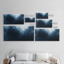 Moody Ocean Framed Canvas Print, Nautical Wall Art Bedroom Decor, Coastal Painting Gift Idea Nautical Seascape Horizontal Artwork