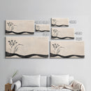 Minimalist Nature Framed Canvas Print, Wabi Sabi Wall Art Above Sofa Decor, Rustic Botanical Artwork Idea Horizontal Bedroom Decor