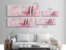 Pink Lipstick Art Canvas Print, Light Pink Wall Art, Feminine Abstract Painting, Modern Home Decor Piece for Bedroom or Bathroom