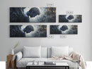 Serene Angel Framed Canvas Print Dark Angels Wall Art Moody Painting Elegant Bedroom Art Goddess Inspired Original Living Room Decor