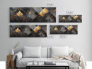 Geometric Gold Framed Canvas Print Art Deco Wabi Sabi Wall Art Rustic Modern Decor Unique Above Bed or Sofa Art Living Room Accent
