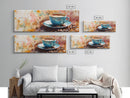 Latte Art Canvas Print, Coffee Wall Art Rustic Home Decor, Food Review Kitchen Art, Whimsical Art Gift Idea Cozy Kitchen Design