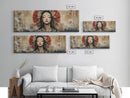 Radiant Goddess Framed Canvas Print Art Nouveau Style Japanese-Inspired Goddess Art Print Bedroom Wall Decoration