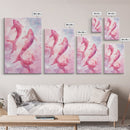 Watercolor koi fish painting in vibrant pink tones, perfect bedroom decor, framed canvas print, whimsical art above bed wall art