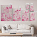 Romantic Calligraphy Art Framed Canvas Print Pink Abstract Wall Art Wabi Sabi Inspired Living Room Decor Moody Aesthetic