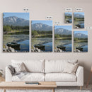 Mountain Reflections Framed Canvas Print Lake Tahoe Art Nautical Wall Art Rustic Decor Farmhouse Wall Art Living Room Art Landscape Painting