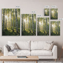 Morning Sunlight Birch Tree Art Canvas Print Natural Landscape Gift Rustic Farmhouse Vertical Artwork Home Decor Above Bed