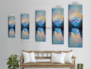 Sunset Mountain, lake Tahoe art, pine tree art, mountain painting, rustic wall art, above couch art, Framed Canvas Print