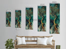 Oak tree art, mystical tree, moody art, green wall art, zen wall art, framed canvas print, nature-inspired, wabi sabi art, gift idea