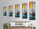 Nautical decor, rustic wall art, coastal wall art, ocean painting, maritime art, framed canvas print, tall skinny art, moody blue art