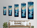 Moonlit Valley, moody art, blue and green wall art, framed canvas print, above couch art, original painting, landscape painting