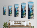 Seaside Escape, Blue Waters, Cliffside View, Canvas Print, coastal wall art, nautical decor, above bed wall art, seascape painting