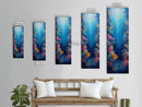 Deep Sea Coral, dolphin painting, ocean wall art, marine life art, framed canvas print, nautical decor, blue and green wall art