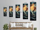 Sailboat in Storm, nautical painting, coastal decor, seascape painting, fisherman painting, framed canvas print, rustic wall art