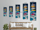 Surfboard Art, Coastal Decor, Framed Canvas Print, Surf Wall Art, Nautical Painting, Beach House Art, Living Room Art