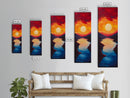 Fiery Sunset, pink orange wall art, landscape painting, moody art, dramatic wall art, framed canvas print, horizontal wall art