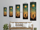 Moonlight, dark romance painting, moody art, forest at dusk painting, celestial art, teal wall art, framed canvas print, gift idea