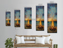Fire, Seascape Art, Canvas Print, nautical wall art, ocean painting, beach house decor, moody art, above bed wall art, coastal decor, gift idea