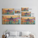 Dragonfly Art, Whimsical Art, Sacred Geometry Wall Art, Teal Wall Art, Blue and Green Wall Art, Nature Art, Canvas Print, Botanical Prints