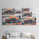 Vibrant Lizard Art, Graffiti Wall Art, Whimsical Art, Leopard Wall Art, Framed Canvas Print, Extra Wide Art, Living Room Art