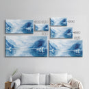 Arctic Reflections, Canvas Print, landscape painting, nautical painting, blue and green wall art, extra wide art, minimalist art