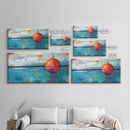 Nautical Buoy Painting, coastal wall art, blue and green wall art, nautical decor, ocean painting, framed canvas print, rustic decor